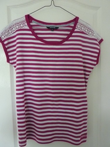 Ladies cerise white striped - ladies,