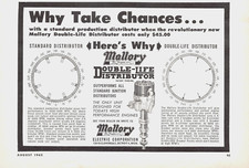 Mallory Electric Corp Detroit MI Double Life Distributor 1962 Vtg Mag Print Ad