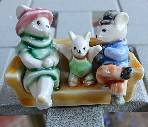 Vintage ceramic mouse family - ceramic,