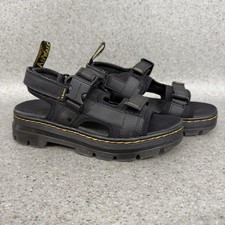 Dr Martens Sandals Womens Size 5 Uk Foster Poly Webbing Chunky Leather Black