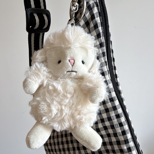 White plush sheep soft toy - white,