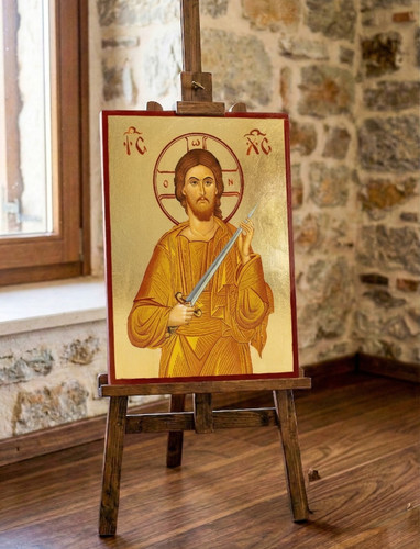 Large byzantine icon christ - large,