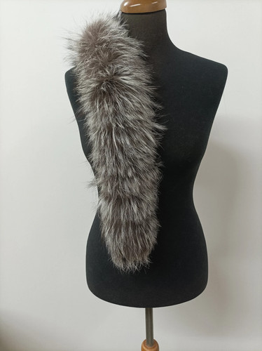 Real silver fox fur - silver, hood