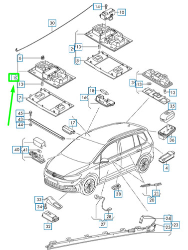 Tiguan mk2 front roof - front,