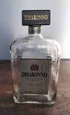 DISARONNO Italian Liqueur Empty 1L Patterned Clear Glass Bottle / Good Cond'n.