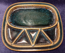 Vintage Jasba German Segmented Stoneware Plate Blue/Brown (1)