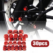 30Pcs/Kit Red Motorcycle Screw Nut Bolt Cap Cover Bolt Kit Trim Accessories