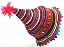 Tribal hat handmade jester clown festival (Thai Hmong tribal headgear)