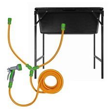 Dog Bath Tub 90L with Tap and Stand Shower Kit for Cleaning Pet