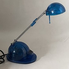 Vintage Desk Lamp 1990s Halogen Telescopic Extendable Lamp Blue Retro Prop