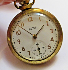 Smiths Pocket Watch Mechanical Ticks Well Looses Time Spares Repairs**