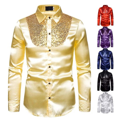 Men shirt glitter sequins - men's,