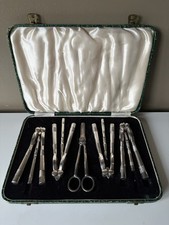 Vintage Silver Plated Lobster & Seafood Crackers Set with Shears