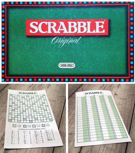 Scrabble spares 1988 score - scrabble,