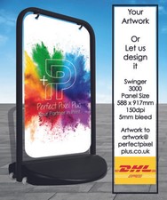 Swinger 3000 Pavement Sign Advertising A-Board Display Panel/Poster Pocket
