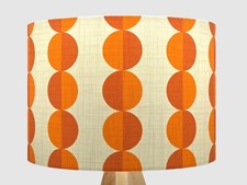 Orange Circles Fabric Handmade