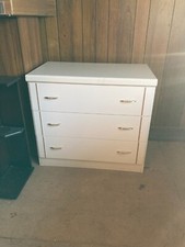 White Chest 3 Drawers Melamine