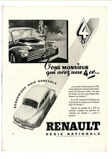 Original 1940s Renault 4CV Ad