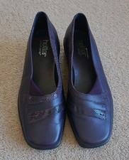 Womems Hotter Sabrina Dark Purple Leather Shoes UK Size 6.5 