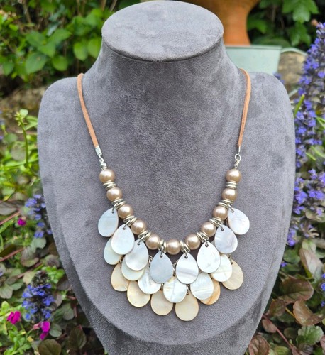 Statement necklace faux pearl - faux,