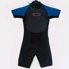 TWF Titanium black blue shortie wetsuit K13 10-11  year Tesco Kids surf swimming