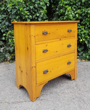 VICTORIAN PINE CHEST OF 3