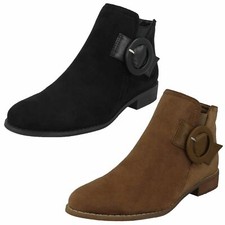Ladies Spot On Flat Ankle Boots