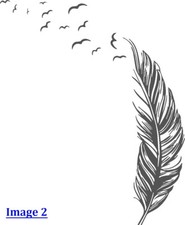 Large feather wall art - wall, vinyl