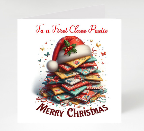 Postman christmas card - postman,