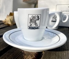 vintage Italian Bonomi espresso cups & saucers x 6 - cafe style, boxed