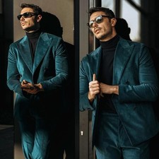 Velvet Men Suits Peak Lapel