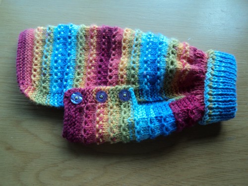 Hand knitted dog - hand,