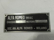 Nameplate Alfa Romeo plate