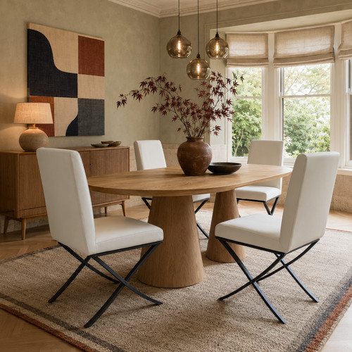 Cream faux leather dining - cream,