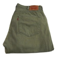 Levi 501 Straight Jeans Regular Green Waist 38 Leg 32 W38 L32 Button Fly (Q7669)