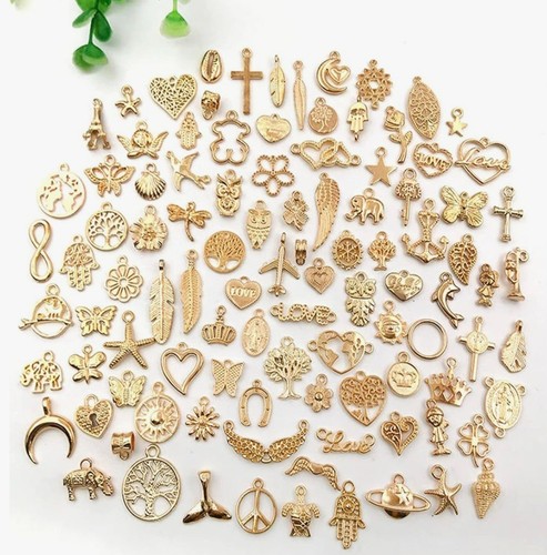 100pcs gold charms bulk alloy - bulk,