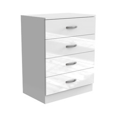 High Gloss Chest of Drawers Tall Wide  4 Drawer Bedroom Furniture Cabinet