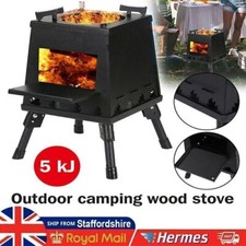 UK Portable Tent Heating Stove Fire Wood Heater Camping Picnic BBQ Cooking Stove