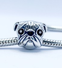 Pug Dog Puppy Charm Bead Family Pet Animal Genuine 925 Sterling Silver 💖