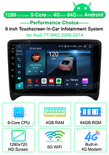 8-Core 64GB For Audi TT MK2 8J Bose Android 14 Carplay Car Stereo GPS Navi Radio