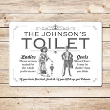 Funny Personalized Toilet Sign