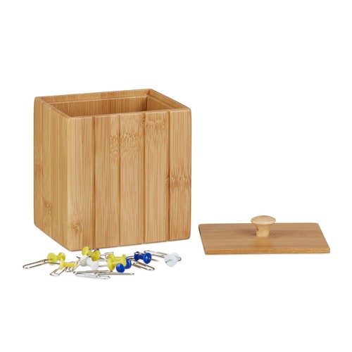 Storage box with lid wooden - with,