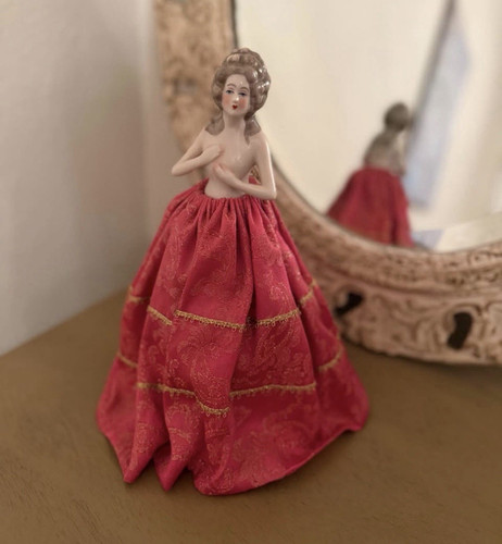 Vintage porcelain half doll - porcelain,