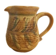 Alvingham Pottery Cream Jug Autumn Leaves Vintage Hand Thrown Studio Pottery
