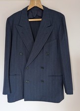 1940s WW2 Style Blue Pinstripe Double Breasted 2 Piece Suit