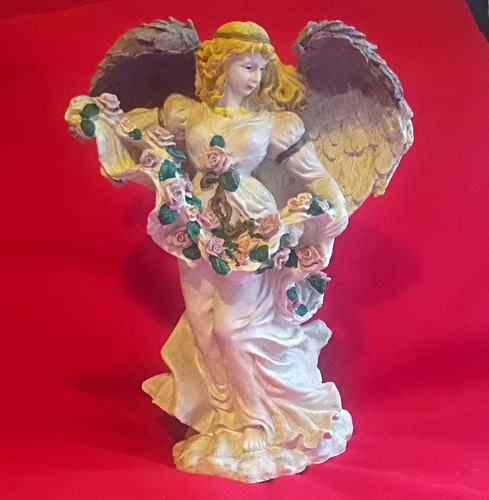 Hand painted resin angel - painted,