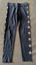 M&S Girls Navy Silver Star Leggings Age 10-11 Years