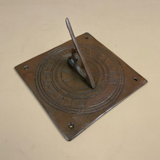 Antique Copper Sun Dial Garden Metal Sundials Vintage Garden Decor Square Heavy