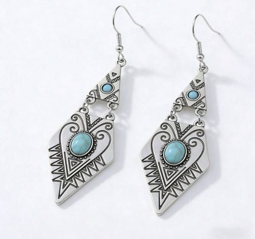 Silver blue dangle - silver,