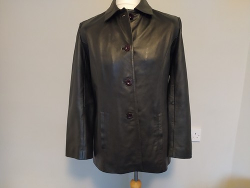 Ladies leather jacket dark - jacket,,
